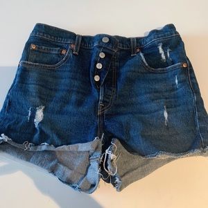 Levi high waisted jean shorts